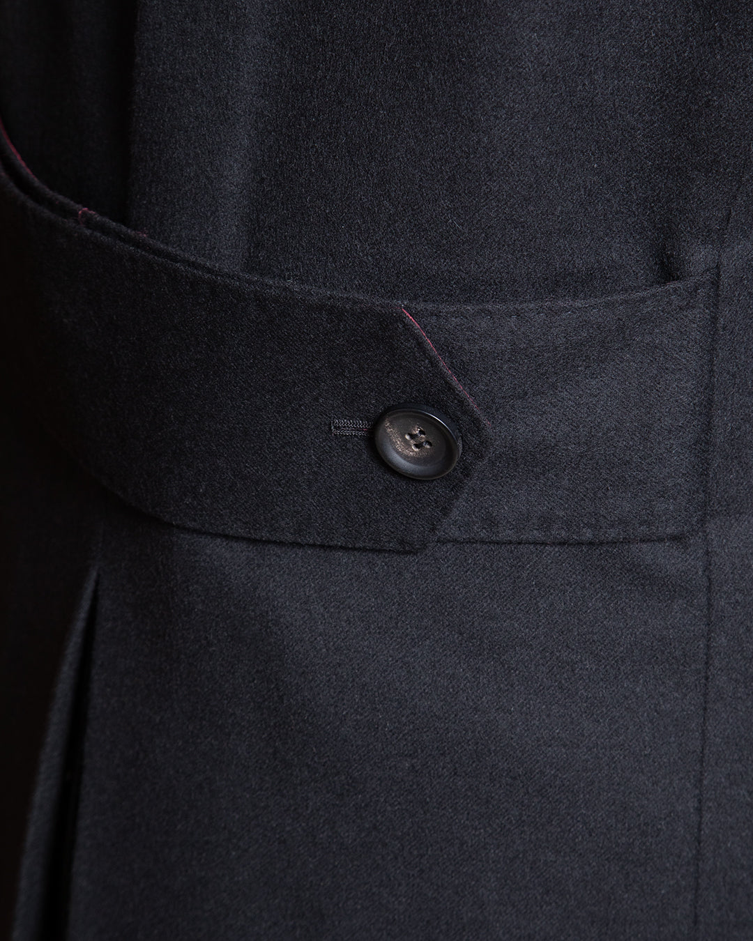 Cappotto Ulster Nero Cashmere Lana Seta