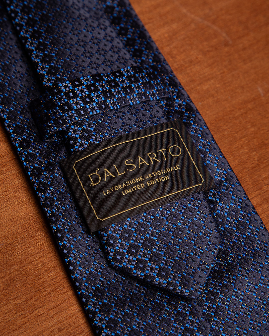 Blue Silk Tie with Diamonds