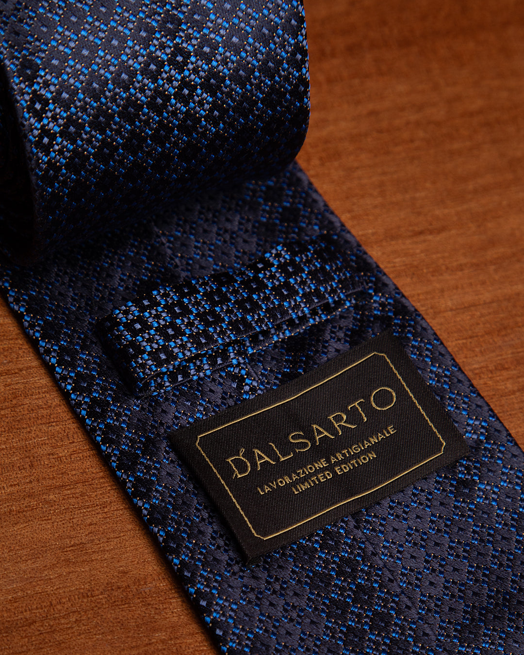 Blue Silk Tie with Diamonds