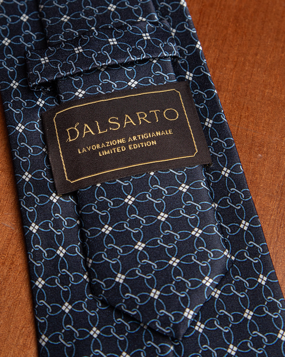 Blue Tie with Chain Pattern