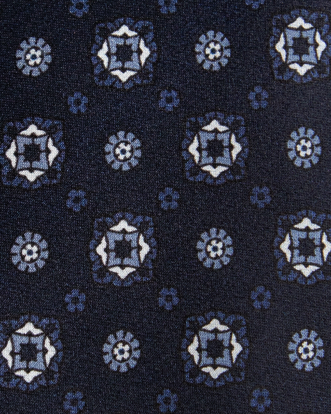 Midnight Blue Tie with Diamonds and Flowers