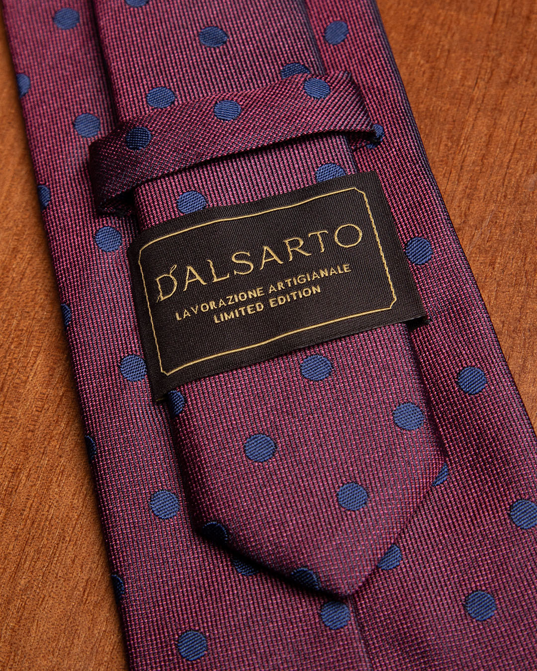 Cravatta Bordeaux con Pois Blu