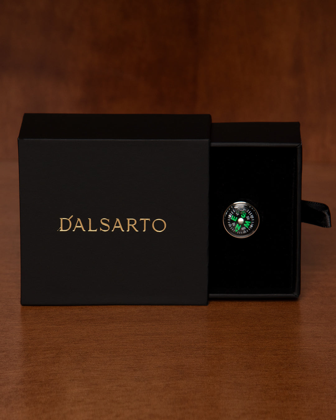 Gemelli Color Argento con Bussola Nera e Verde