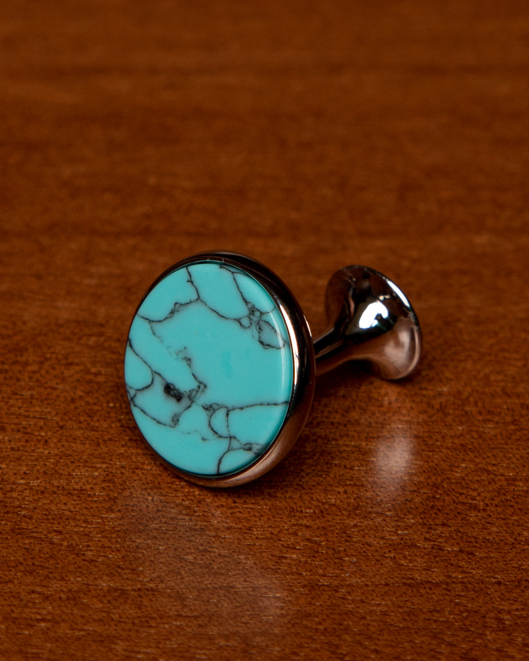 Gemelli Color Argento Con Dettaglio Turchese