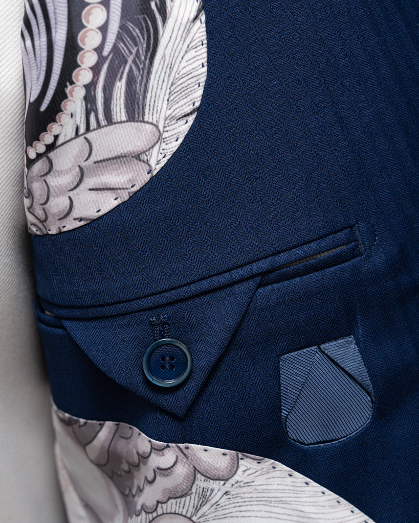 Bernini Light Blue Herringbone Jacket