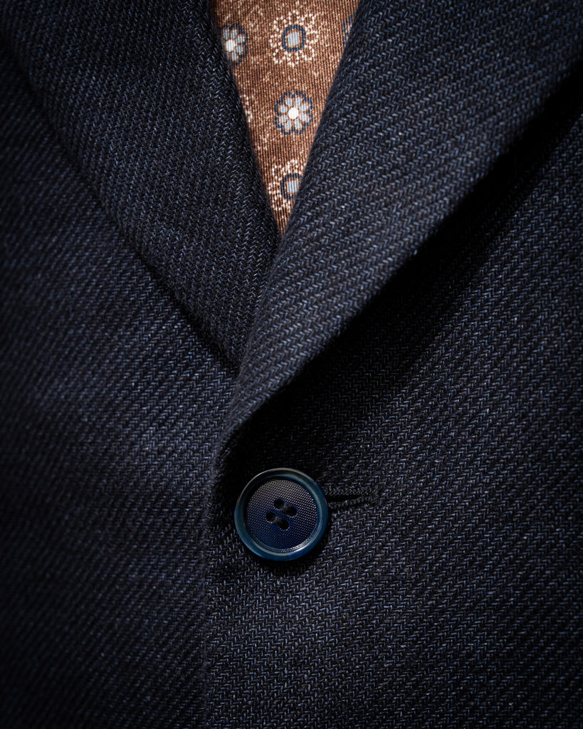 Giacca Bernini Blu Lino Cotone