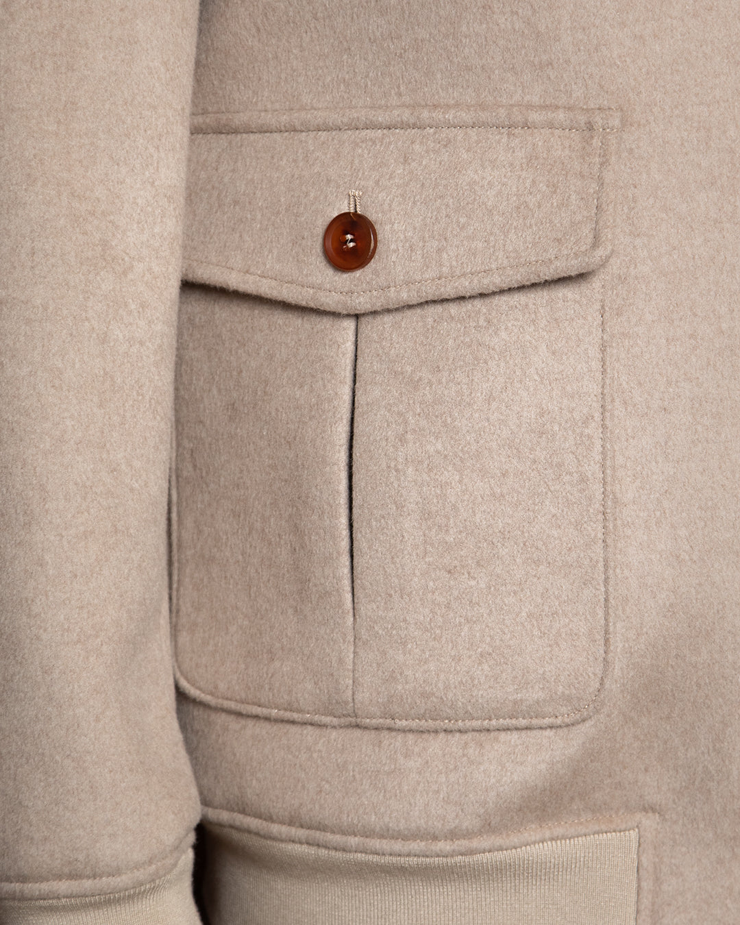 Giacca Bomber Sartoriale Lana-Seta Beige
