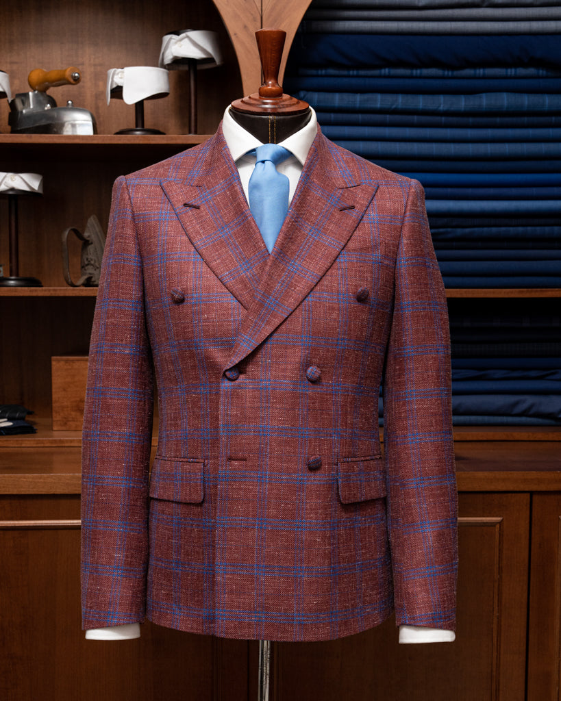 Canova Hopsack Jacket in Red Check