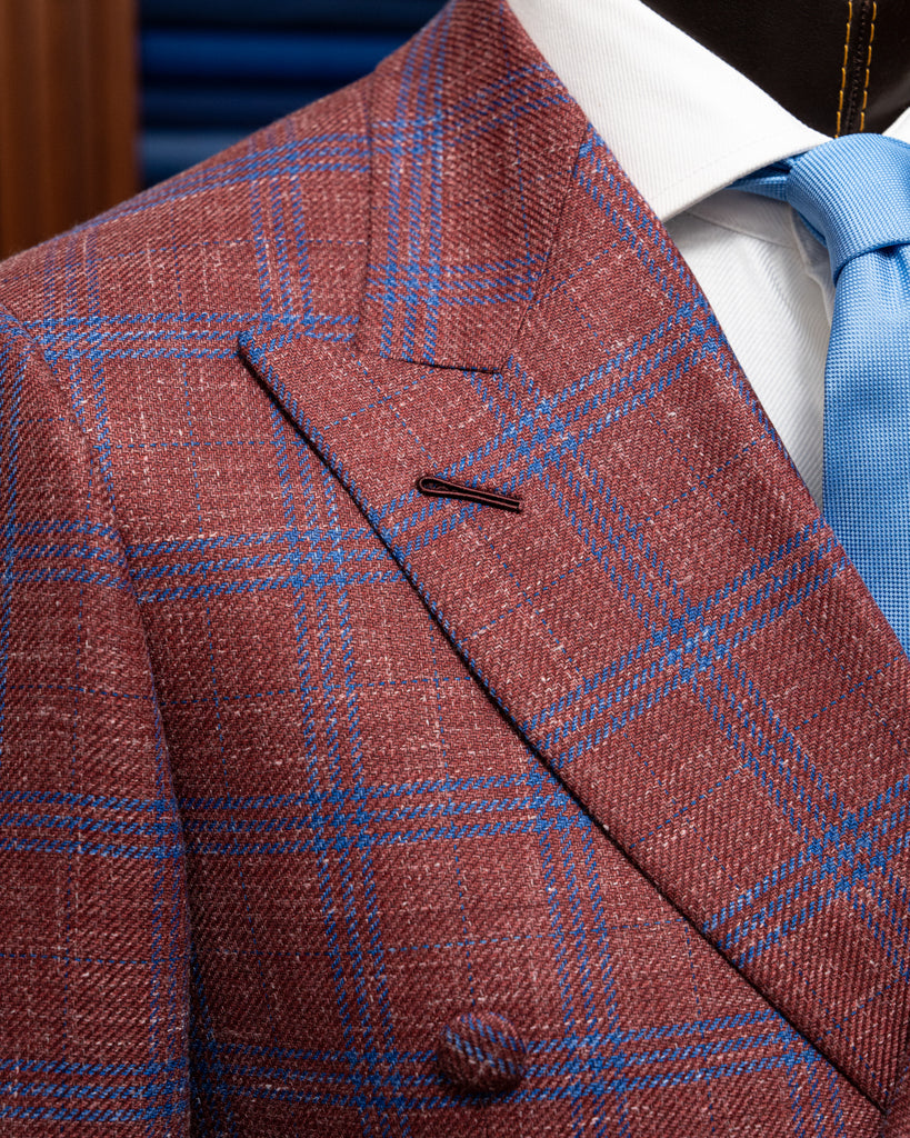 Canova Hopsack Jacket in Red Check