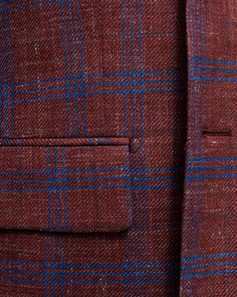 Canova Hopsack Jacket in Red Check