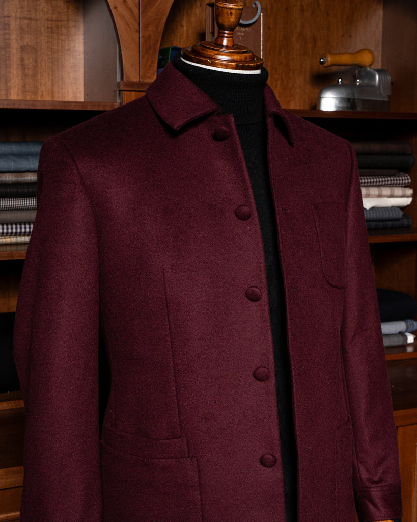 Burgundy Wool-Cashmere Casual Jacket