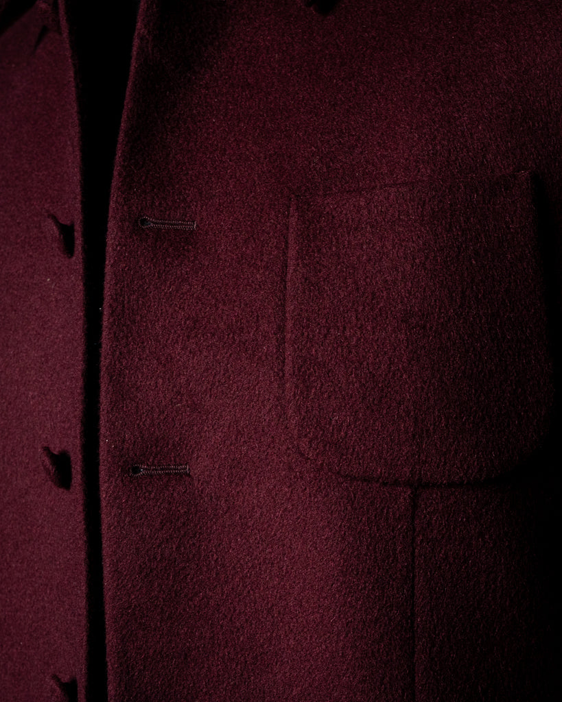 Burgundy Wool-Cashmere Casual Jacket
