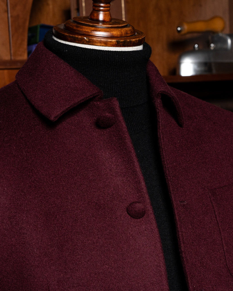 Burgundy Wool-Cashmere Casual Jacket