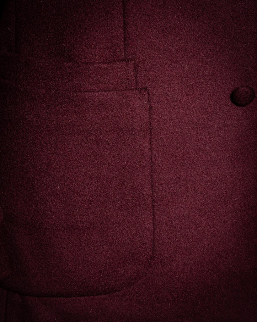Burgundy Wool-Cashmere Casual Jacket