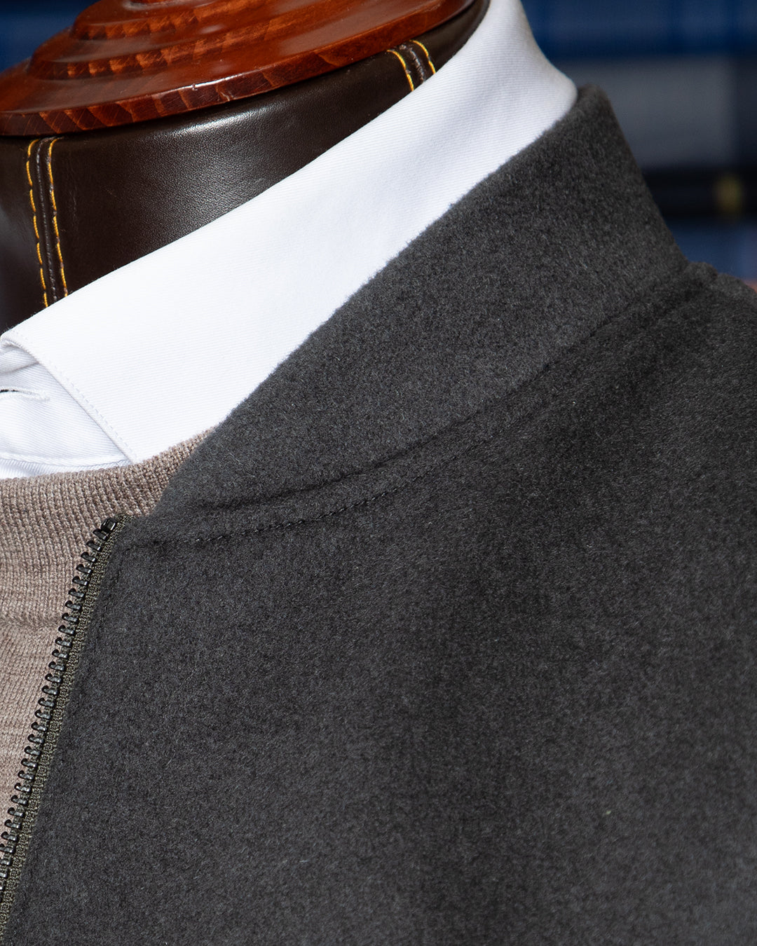 Giacca Casual Grigio Scuro con Zip