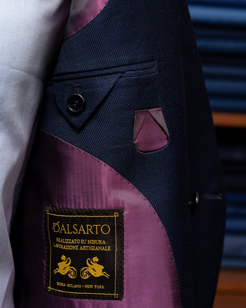 Giacca Casual Hopsack Blu Scuro
