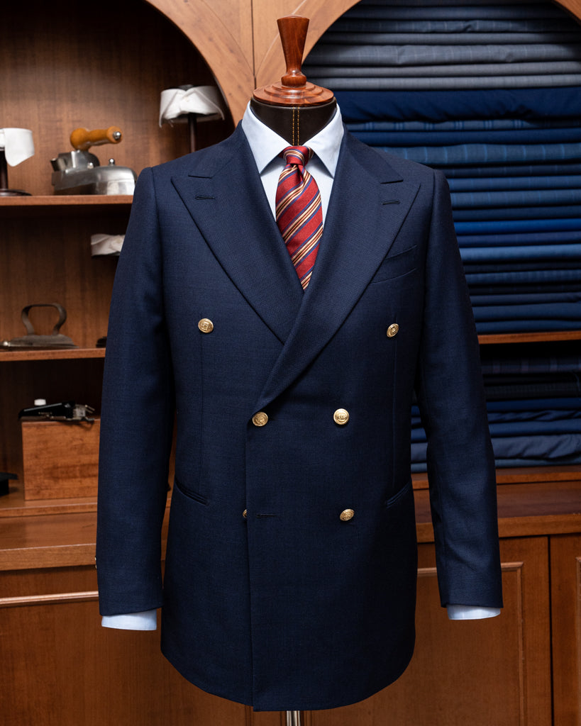 Giacca Casual Hopsack Blu Scuro