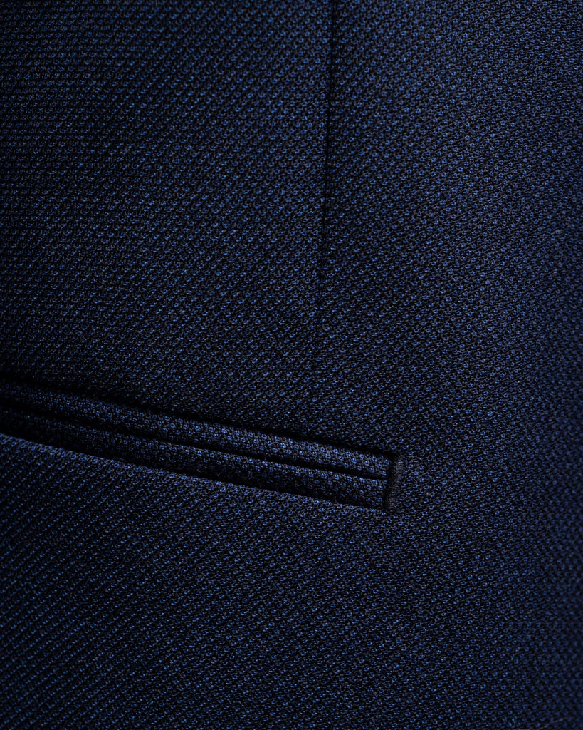 Giacca Casual Hopsack Blu Scuro