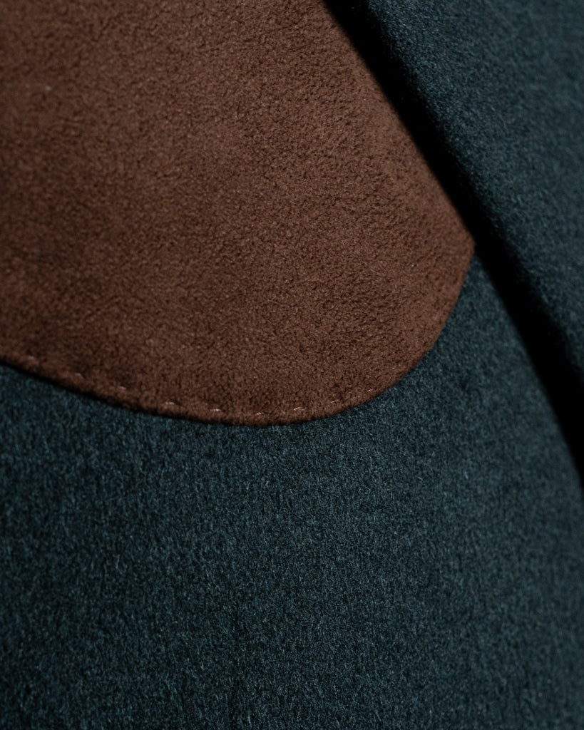 Giacca Casual Verde Smeraldo con Alcantara