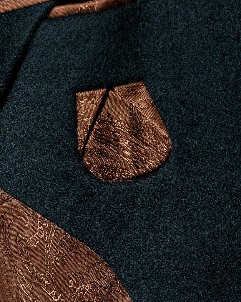 Giacca Casual Verde Smeraldo con Alcantara