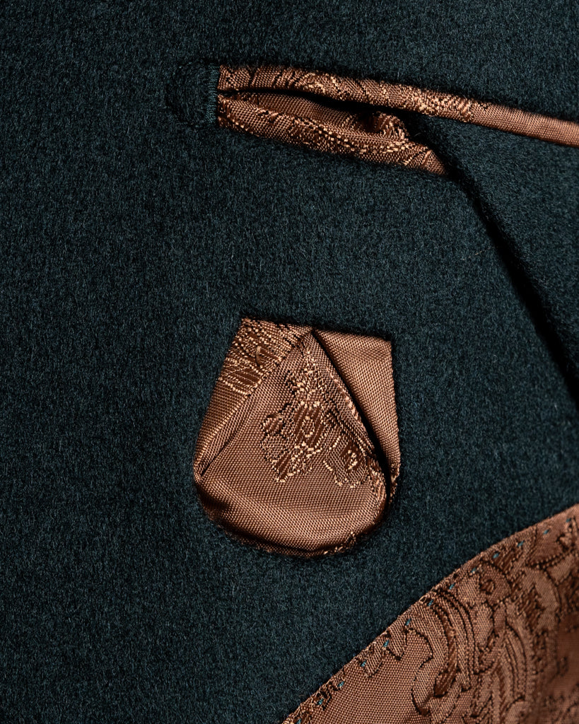 Giacca Casual Verde Smeraldo con Alcantara