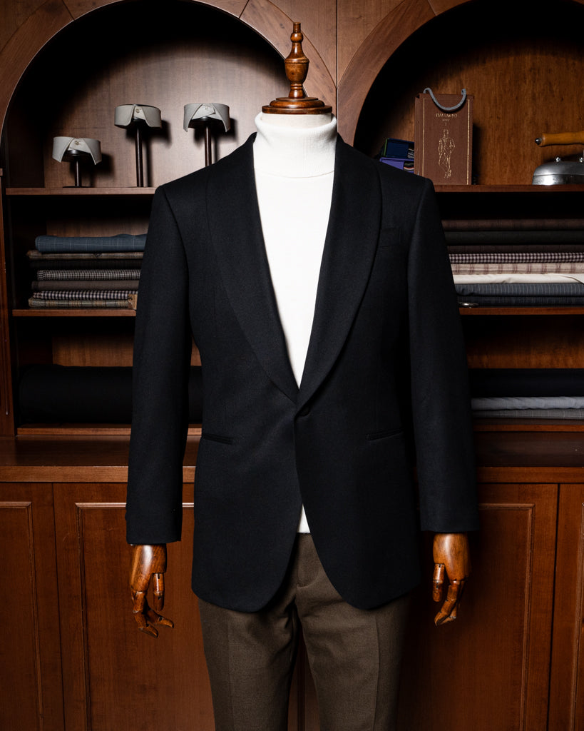 Donatello Dark Blue Wool, Cashmere and Silk Jacket