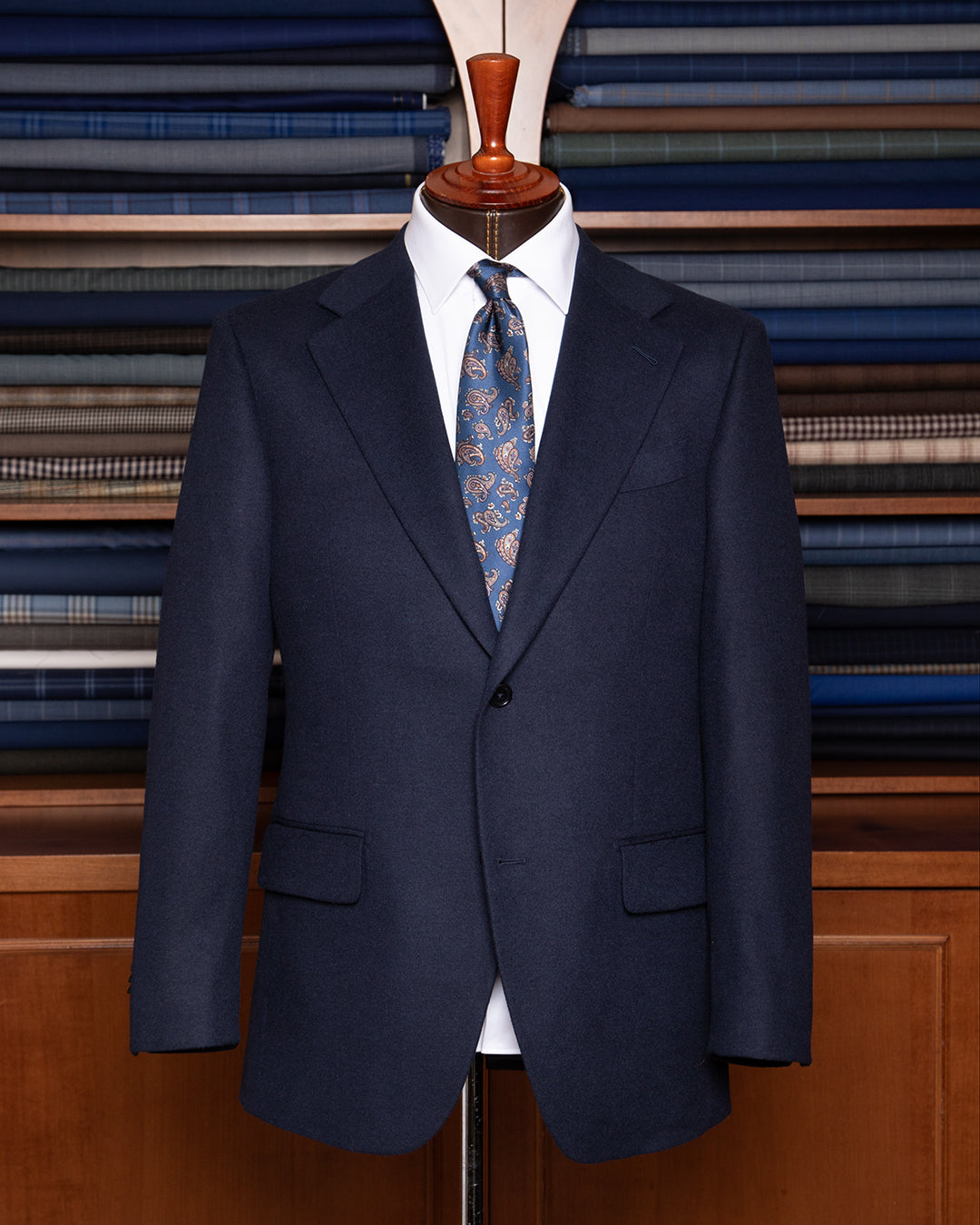 Giacca Giotto Blu Lana,Cashmere e Seta