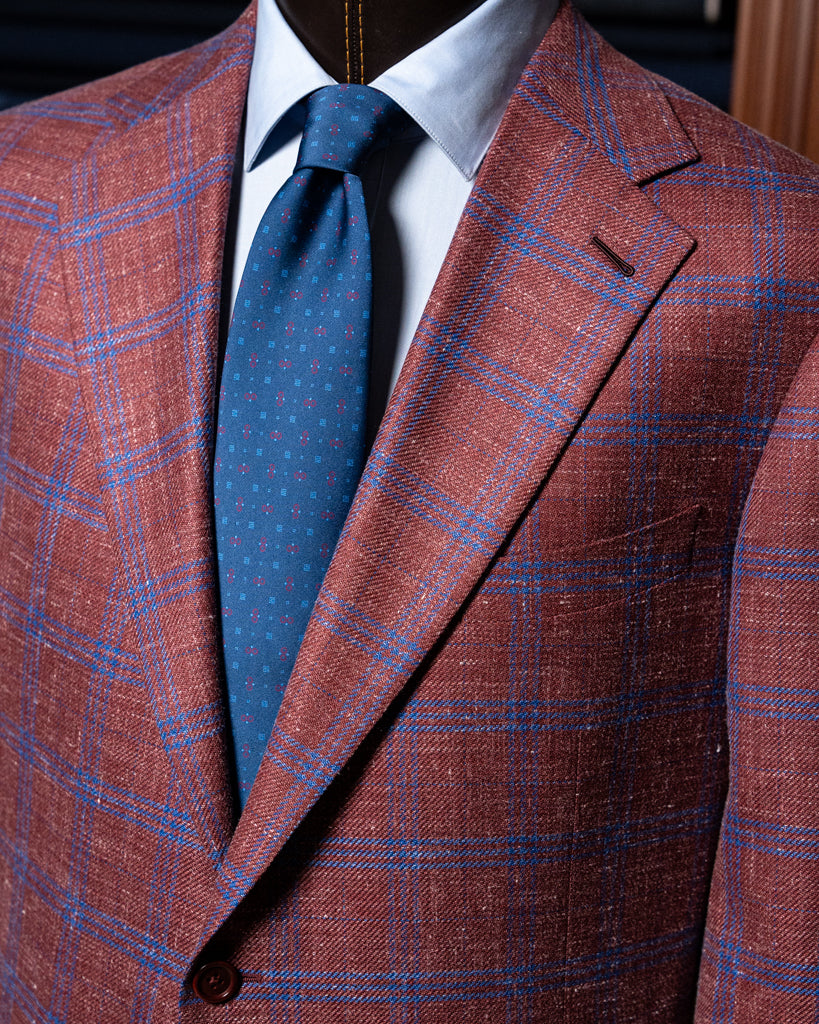Giotto Hopsack Jacket in Red Check