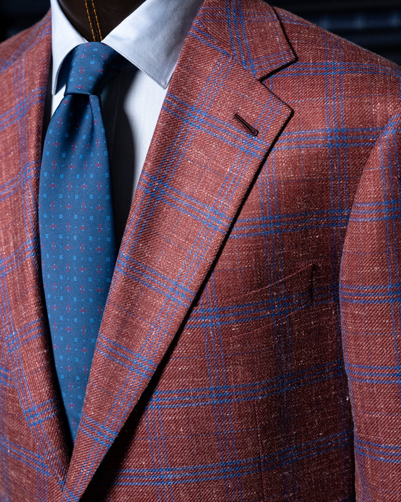 Giotto Hopsack Jacket in Red Check