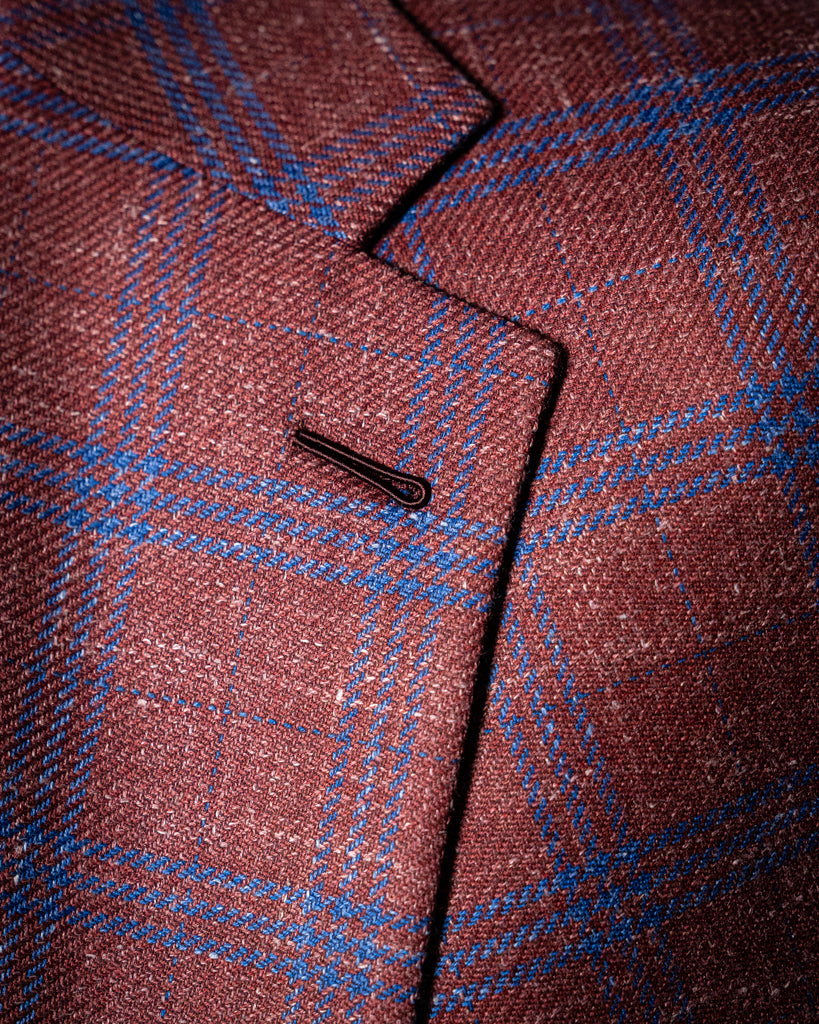 Giotto Hopsack Jacket in Red Check