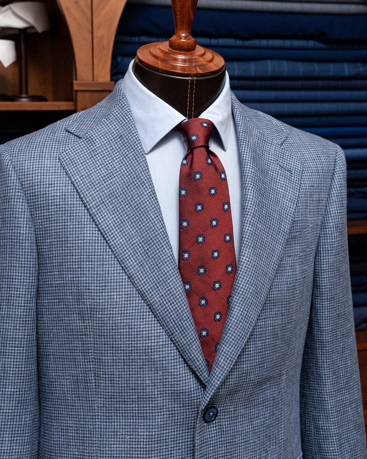 Giotto Houndstooth Light Blue Jacket