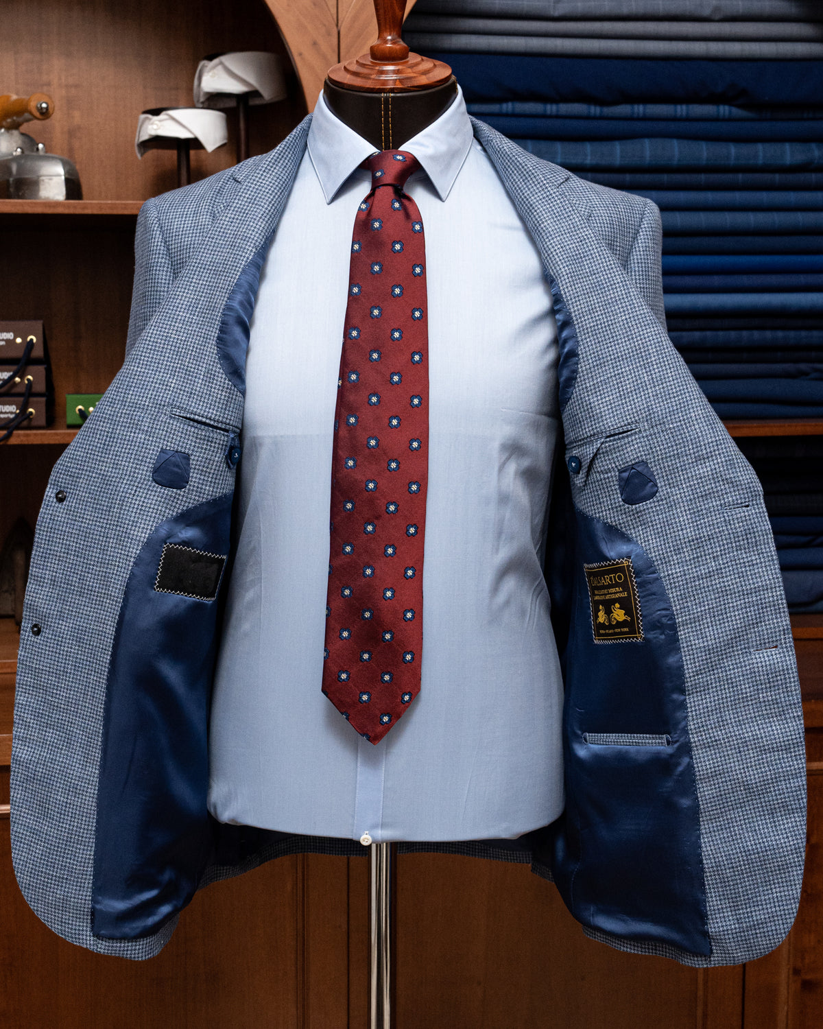 Giotto Houndstooth Light Blue Jacket