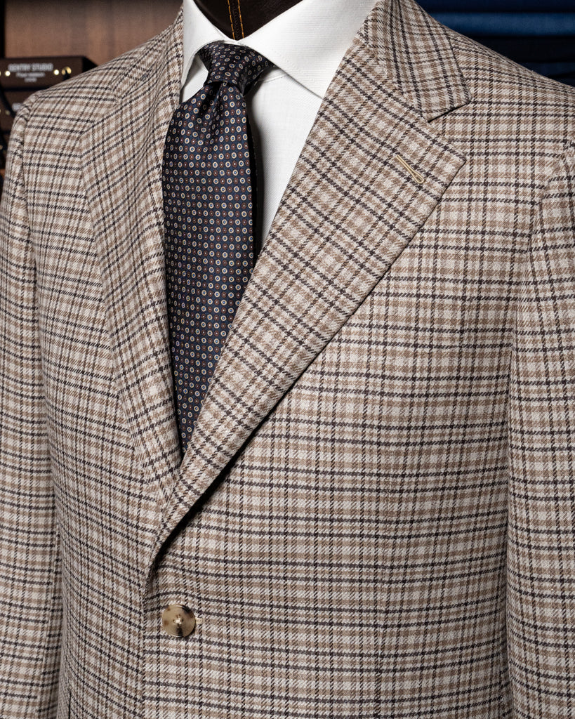 Giotto Houndstooth Jacket in Dark Brown