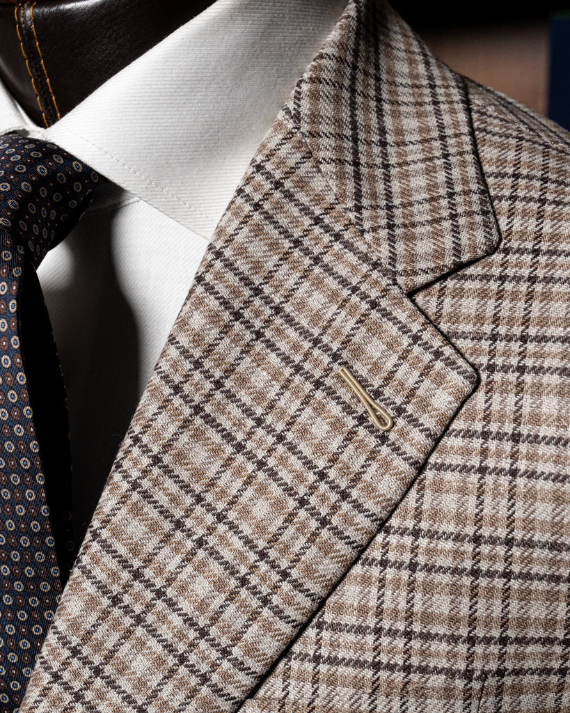 Giotto Houndstooth Jacket in Dark Brown