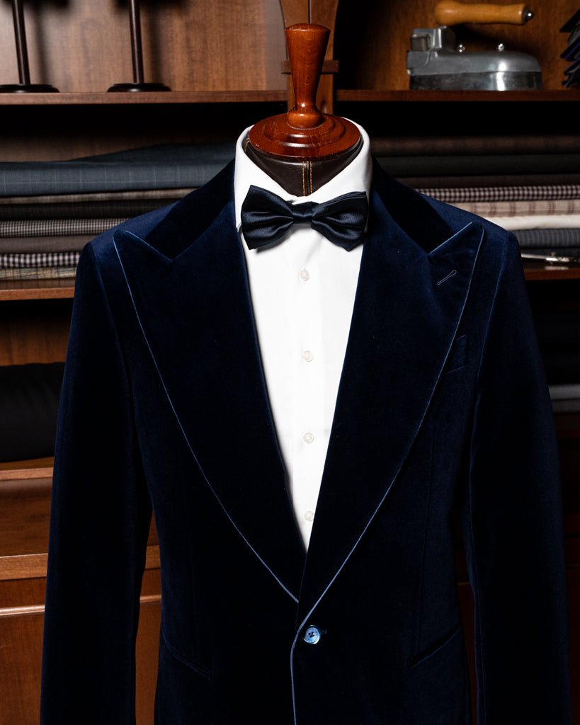 Giacca Modernico in Velluto Blu Acceso con Piping