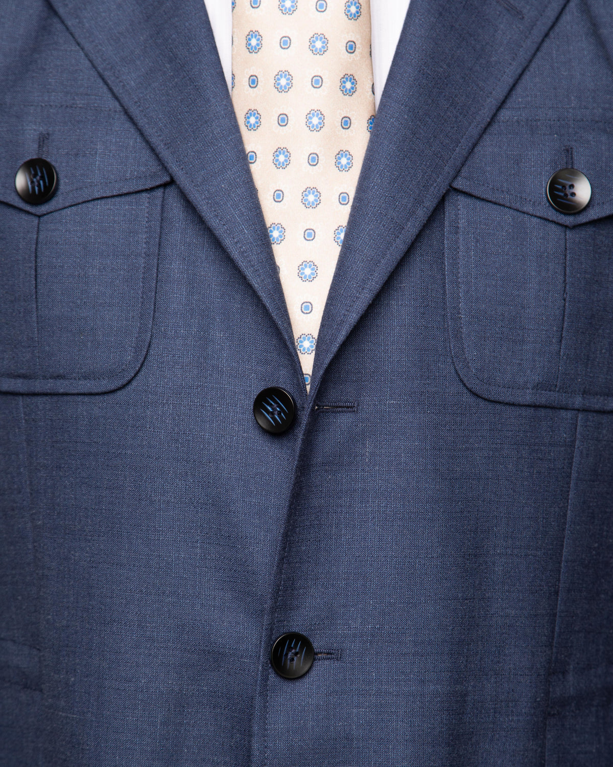 Melange Blue Sahariana Jacket