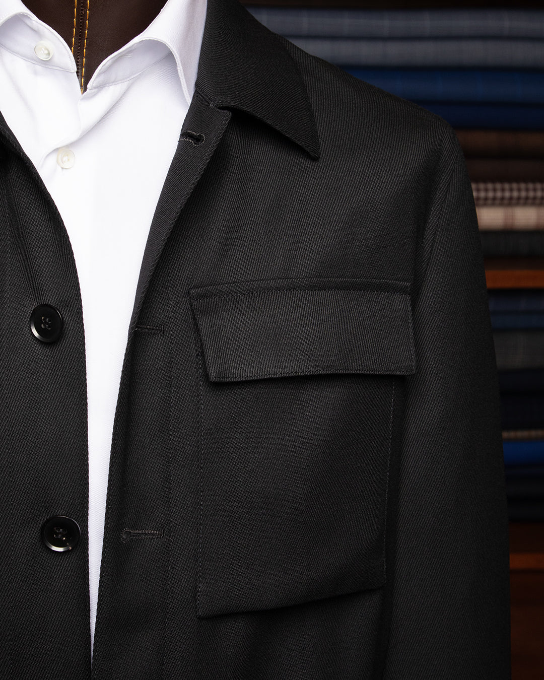 Giacca Sportiva Nera Lana Unita