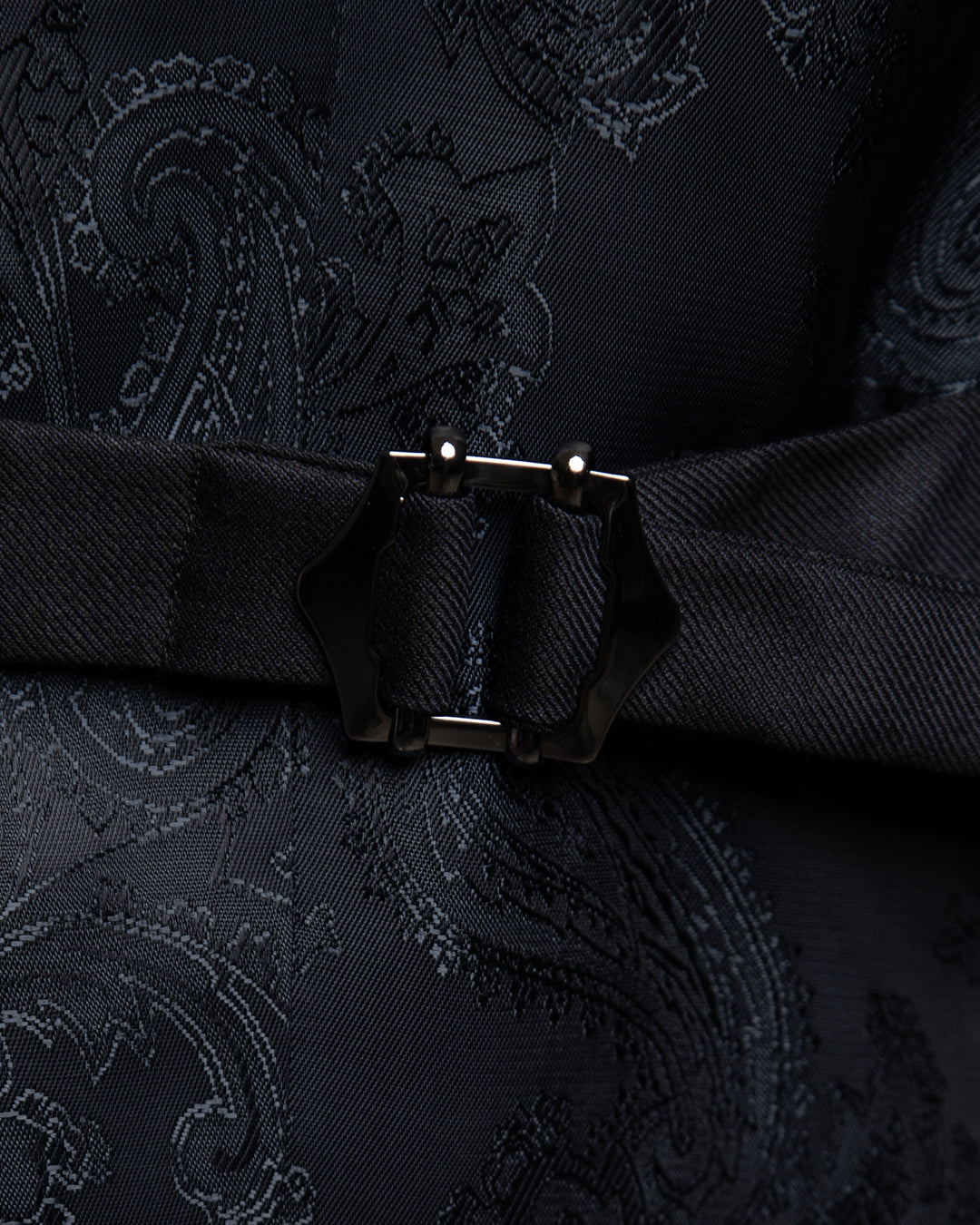 Solid Black Double-Breasted Waistcoat