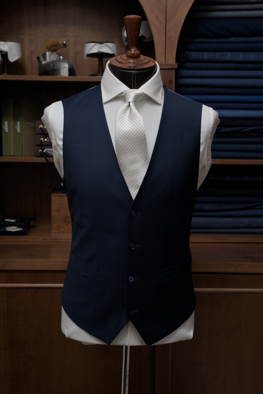 Midnight Blue Single-Breasted Vest