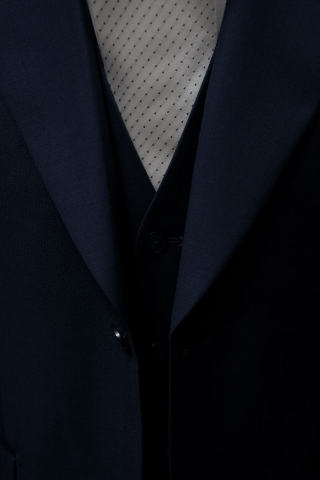 Midnight Blue Single-Breasted Vest