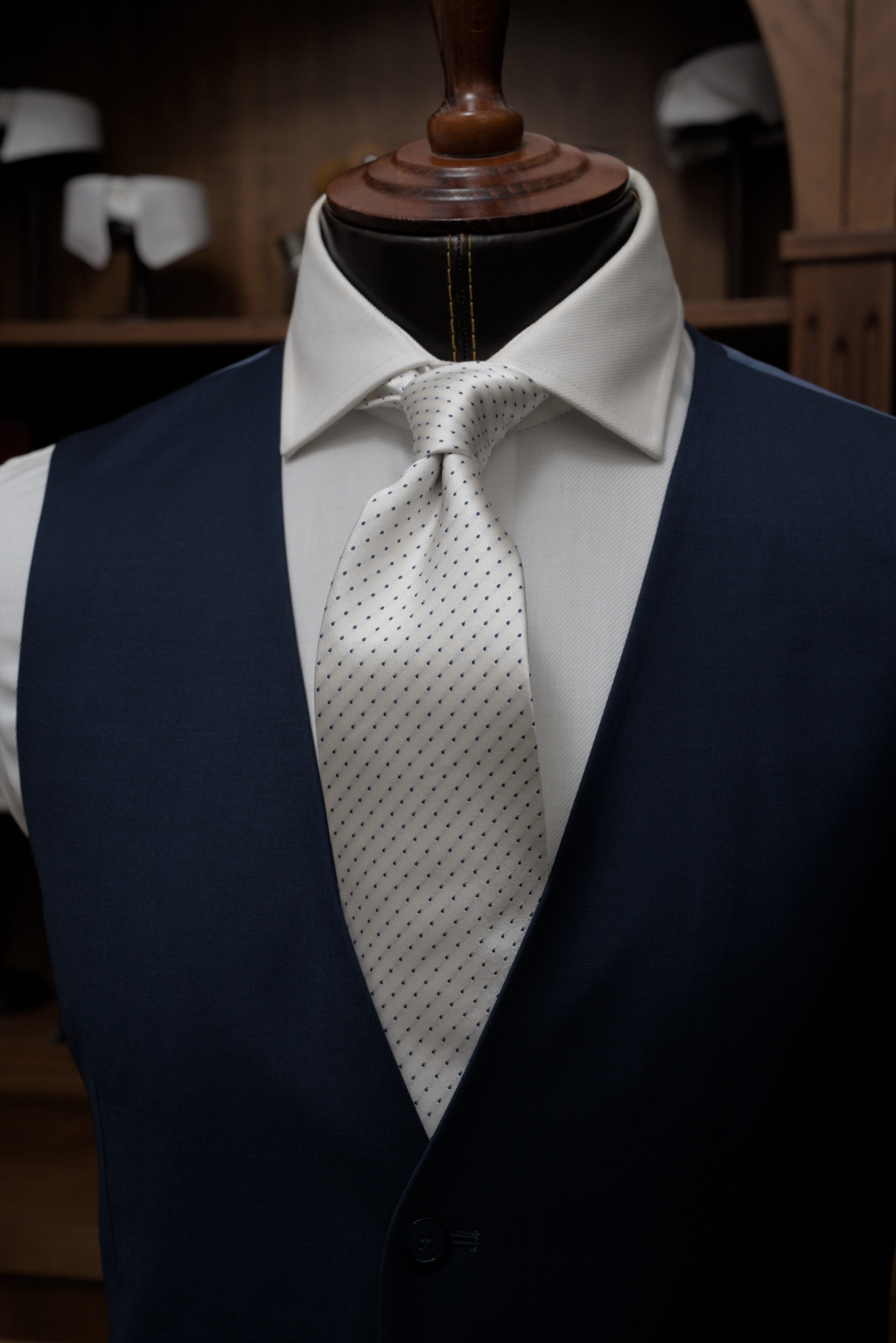 Midnight Blue Single-Breasted Vest