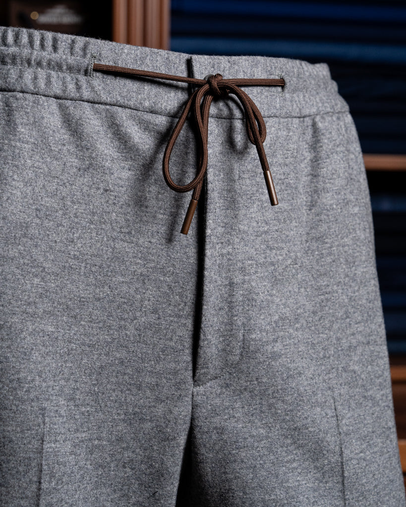 Melange Grey Flannel Wool Pants