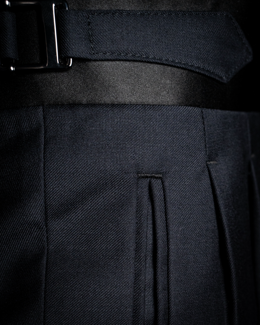 Tuxedo Pants in London Smoke Grey with Satin 