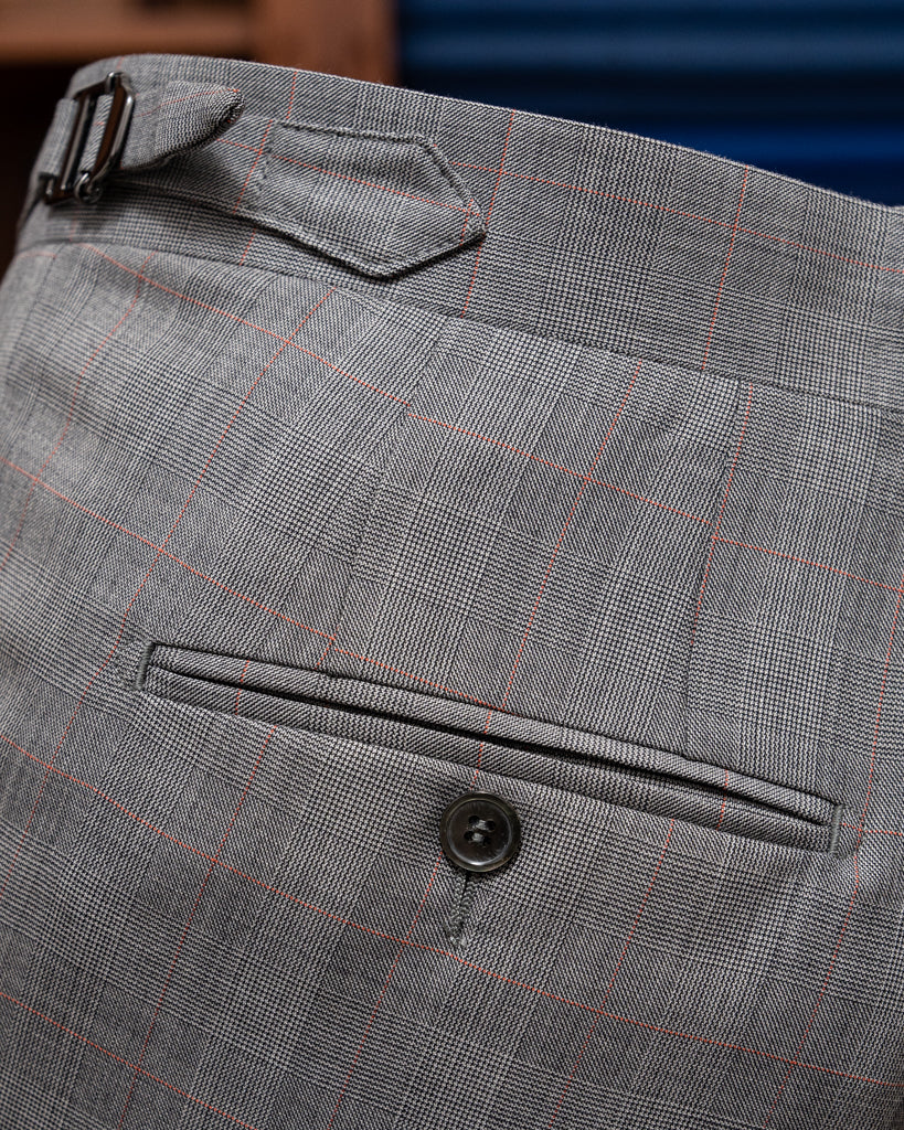 Pantalone Tiziano Principe di Galles Grigio Overcheck Rosso
