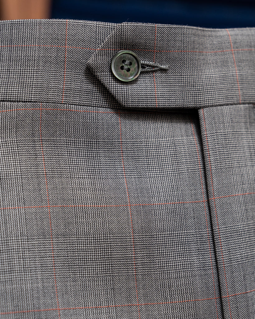 Pantalone Tiziano Principe di Galles Grigio Overcheck Rosso