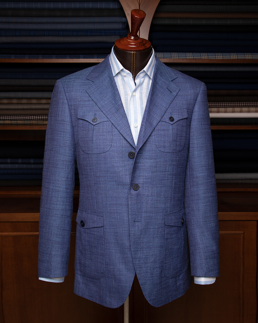 Sahariana Azzurro Melange