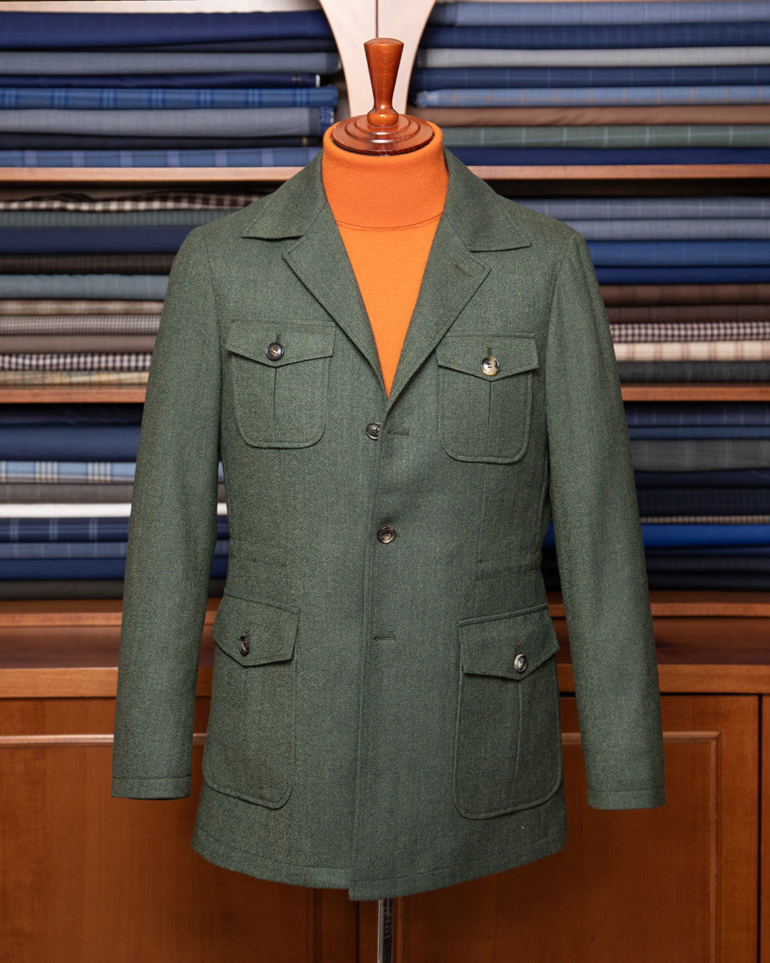 Sahariana Verde Spinato