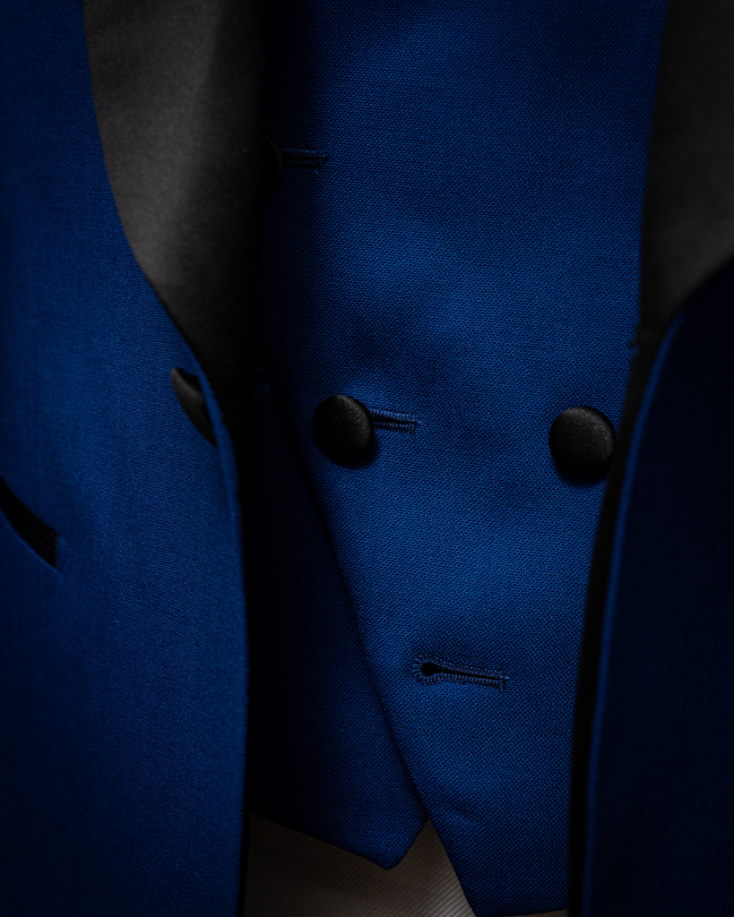 Donatello Tuxedo in Bright Blue with Black Satin