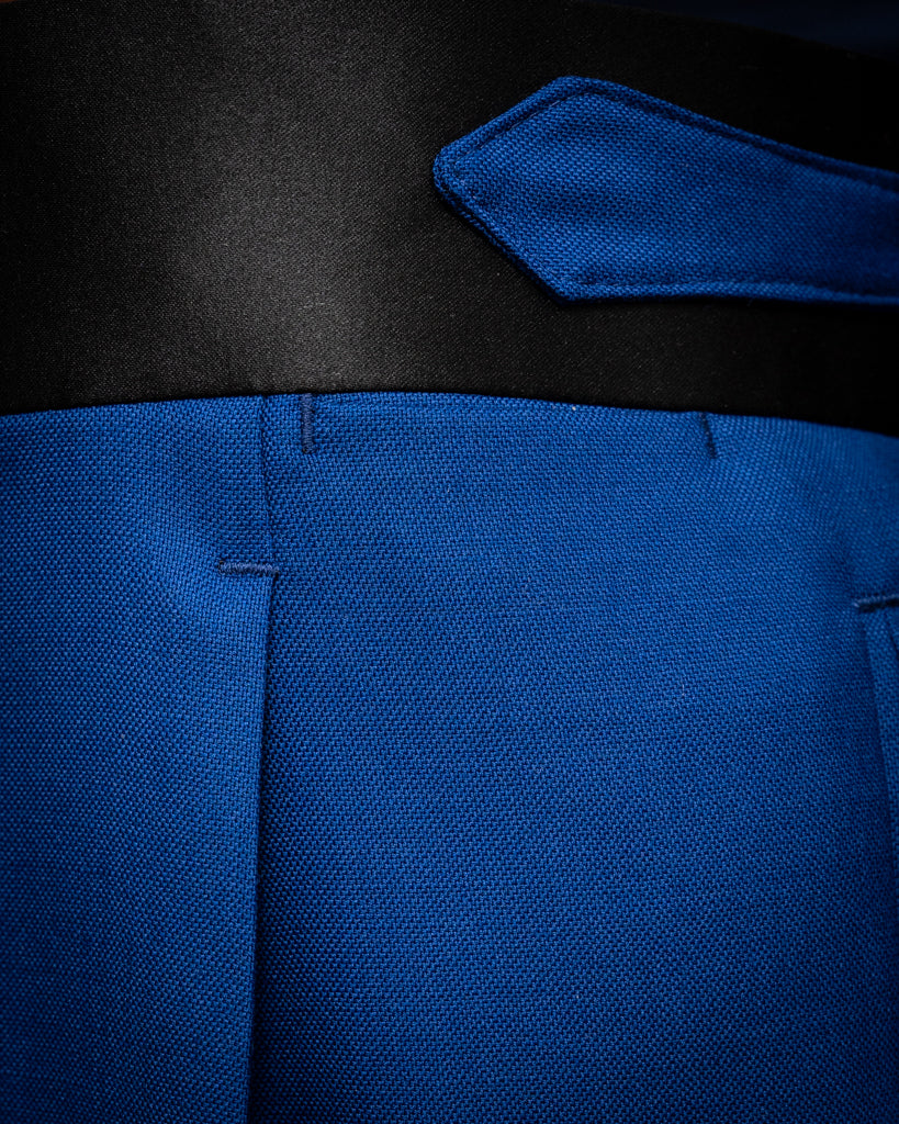 Donatello Tuxedo in Bright Blue with Black Satin
