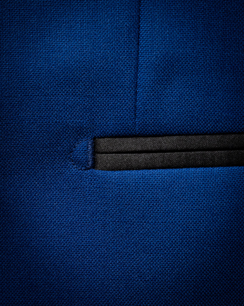 Donatello Tuxedo in Bright Blue with Black Satin